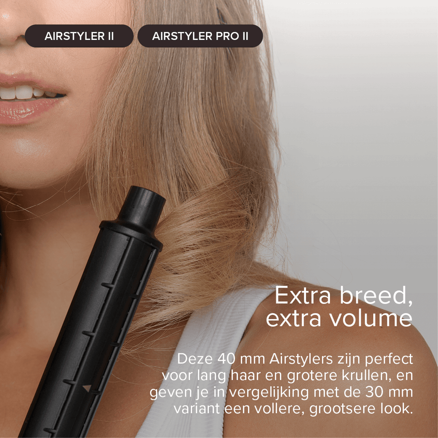 Extra wide, volume borstel, anti-frizz, keramische opzetstukken