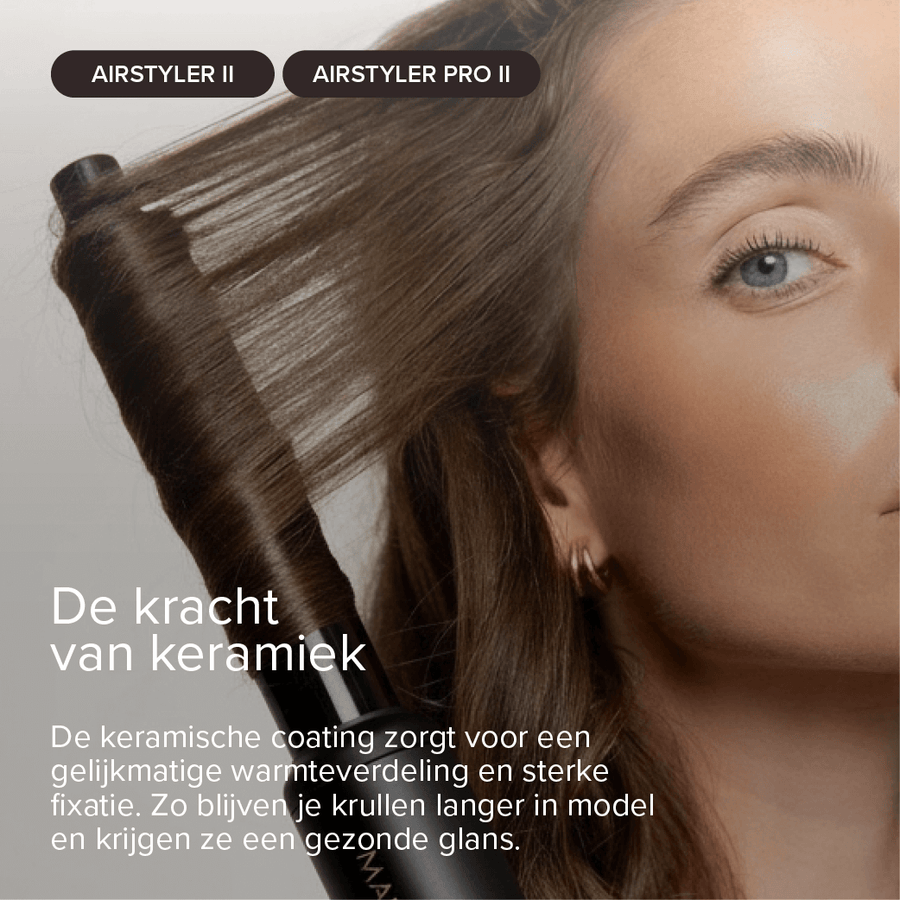 Extra wide, volume borstel, anti-frizz, keramische opzetstukken